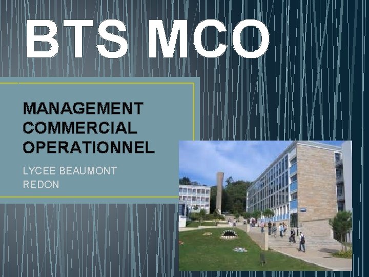 BTS MCO MANAGEMENT COMMERCIAL OPERATIONNEL LYCEE BEAUMONT REDON 