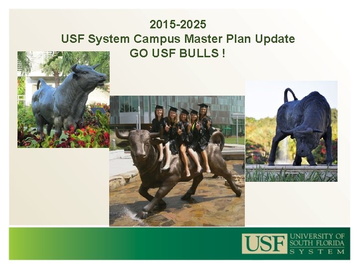 2015 -2025 USF System Campus Master Plan Update GO USF BULLS ! 