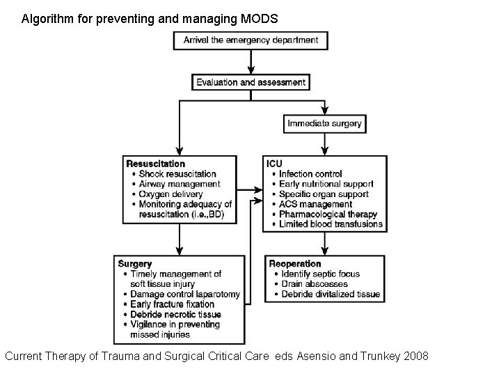 Algorithm for preventing and managing MODS Current Therapy of Trauma and Surgical Critical Care
