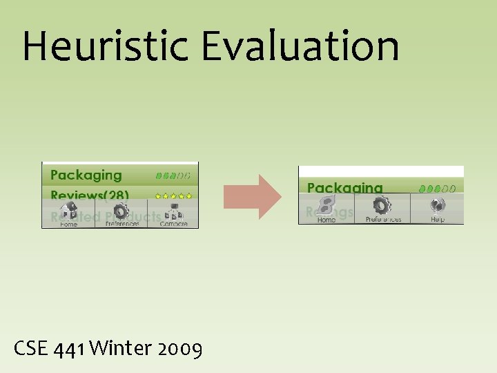 Heuristic Evaluation CSE 441 Winter 2009 