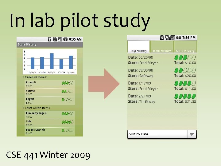 In lab pilot study CSE 441 Winter 2009 
