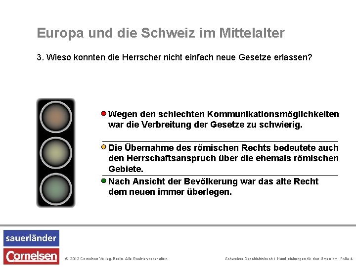 Europa und die Schweiz im Mittelalter 3. Wieso konnten die Herrscher nicht einfach neue