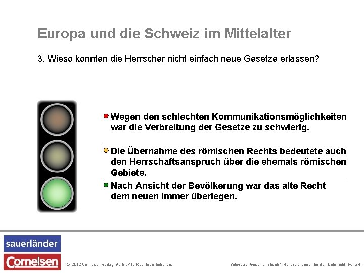 Europa und die Schweiz im Mittelalter 3. Wieso konnten die Herrscher nicht einfach neue