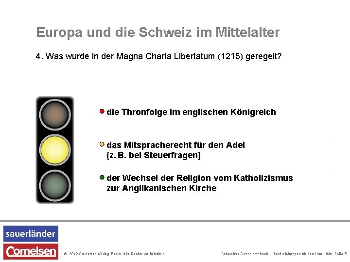 Europa und die Schweiz im Mittelalter 4. Was wurde in der Magna Charta Libertatum