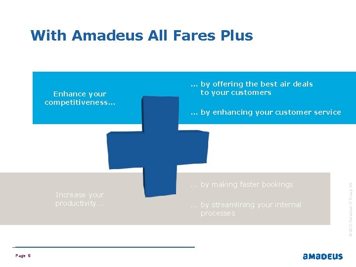With Amadeus All Fares Plus Enhance your competitiveness. . . by offering the best