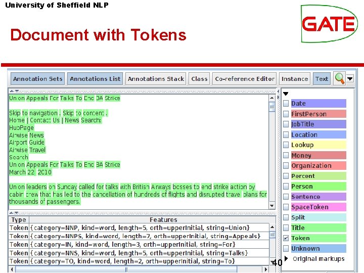 University of Sheffield NLP Document with Tokens 40 