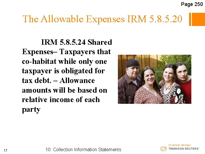 Page 250 The Allowable Expenses IRM 5. 8. 5. 20 IRM 5. 8. 5.