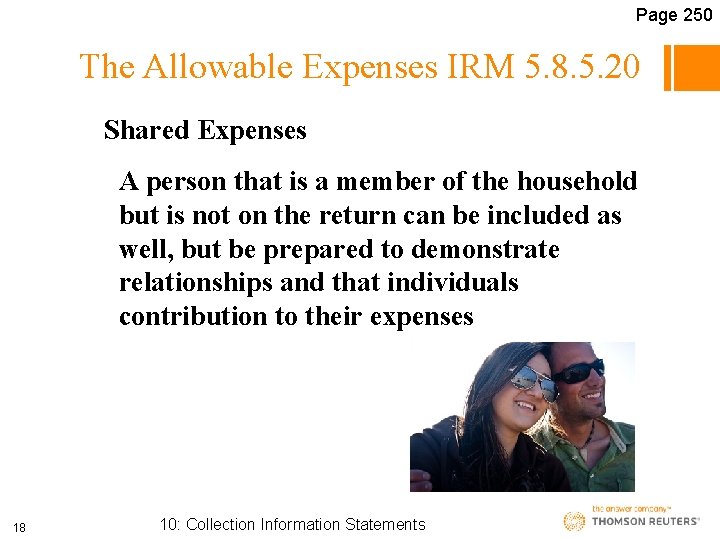 Page 250 The Allowable Expenses IRM 5. 8. 5. 20 Shared Expenses A person