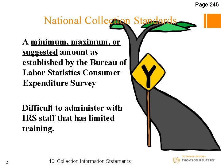 Page 245 National Collection Standards A minimum, maximum, or suggested amount as established by