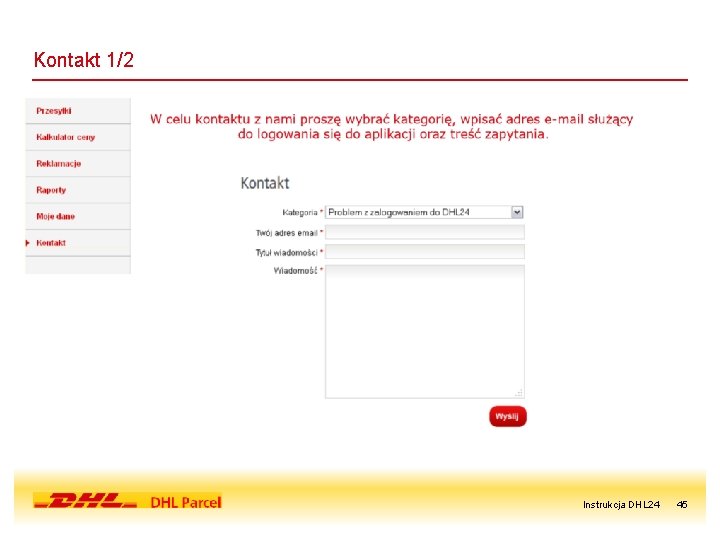 Kontakt 1/2 Instrukcja DHL 24 45 