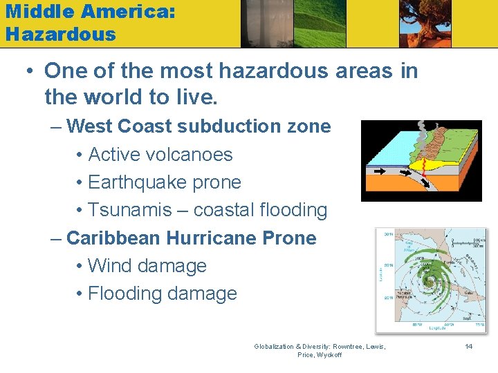 Middle America: Hazardous • One of the most hazardous areas in the world to