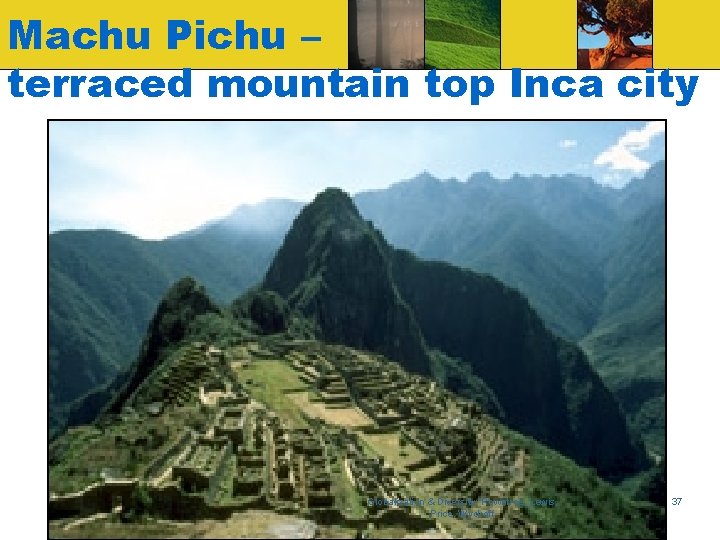 Machu Pichu – terraced mountain top Inca city Globalization & Diversity: Rowntree, Lewis, Price,