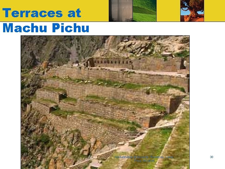 Terraces at Machu Pichu Globalization & Diversity: Rowntree, Lewis, Price, Wyckoff 38 