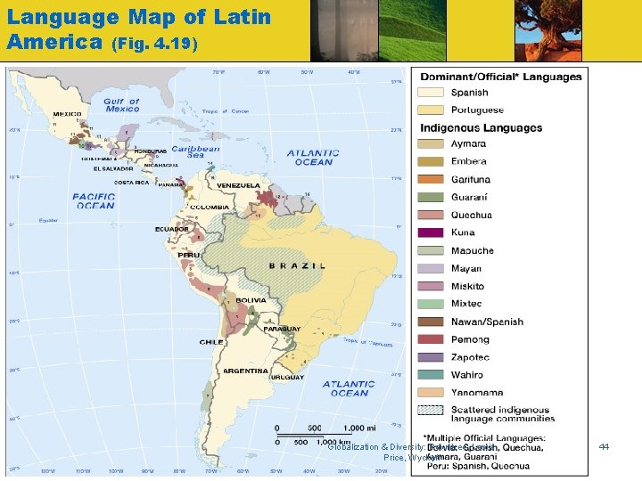 Language Map of Latin America (Fig. 4. 19) Globalization & Diversity: Rowntree, Lewis, Price,