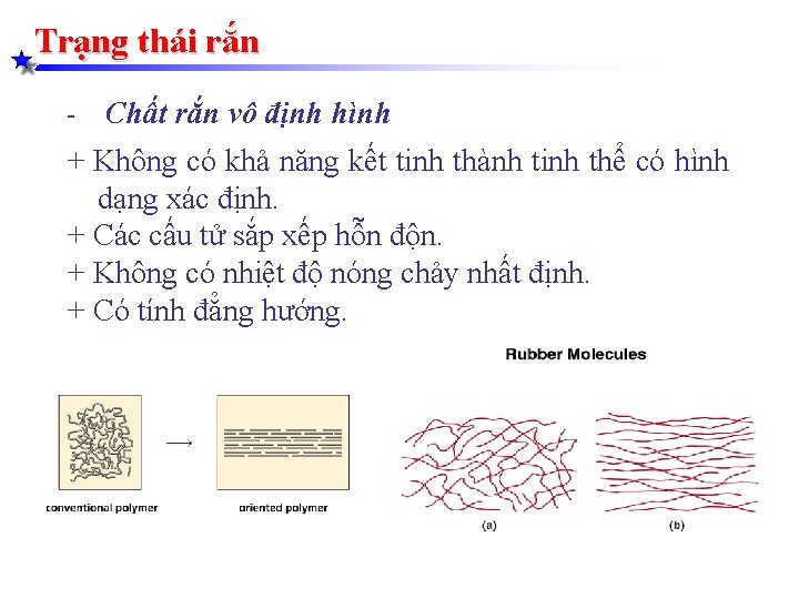 Trạng thái rắn - Chất rắn vô định hình + Không có khả năng