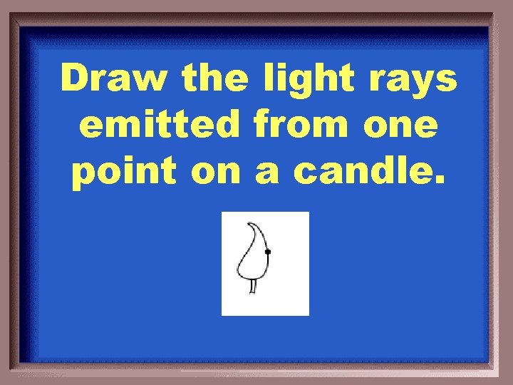 Draw the light rays emitted from one point on a candle. 