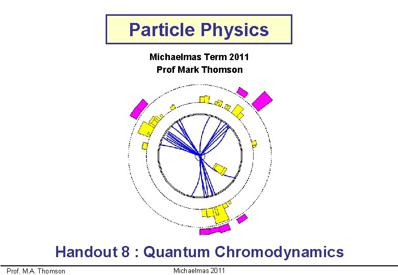 Particle Physics Michaelmas Term 2011 Prof Mark Thomson Handout 8 : Quantum Chromodynamics Prof.