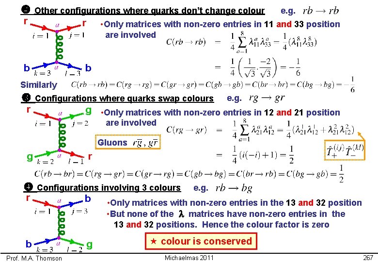  Other configurations where quarks don’t change colour r r b b e. g.