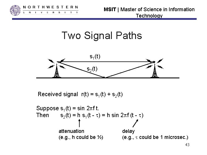 MSIT | Master of Science in Information Technology Two Signal Paths s 1(t) s MSIT | Master of Science in Information Technology Two Signal Paths s 1(t) s