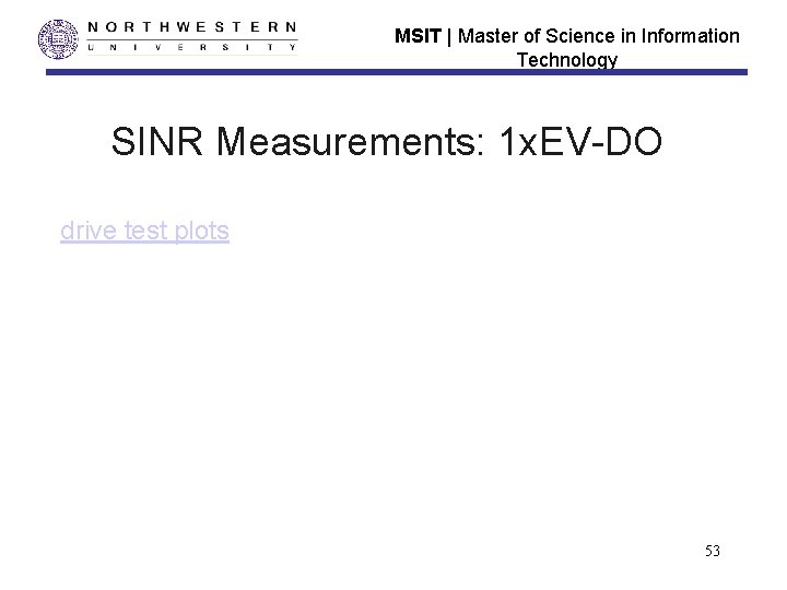 MSIT | Master of Science in Information Technology SINR Measurements: 1 x. EV-DO drive MSIT | Master of Science in Information Technology SINR Measurements: 1 x. EV-DO drive