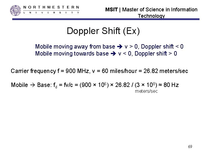 MSIT | Master of Science in Information Technology Doppler Shift (Ex) Mobile moving away MSIT | Master of Science in Information Technology Doppler Shift (Ex) Mobile moving away