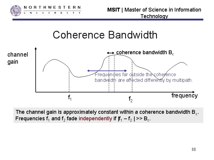MSIT | Master of Science in Information Technology Coherence Bandwidth coherence bandwidth Bc channel MSIT | Master of Science in Information Technology Coherence Bandwidth coherence bandwidth Bc channel