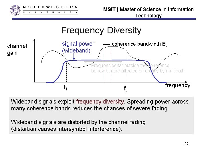 MSIT | Master of Science in Information Technology Frequency Diversity channel gain signal power MSIT | Master of Science in Information Technology Frequency Diversity channel gain signal power
