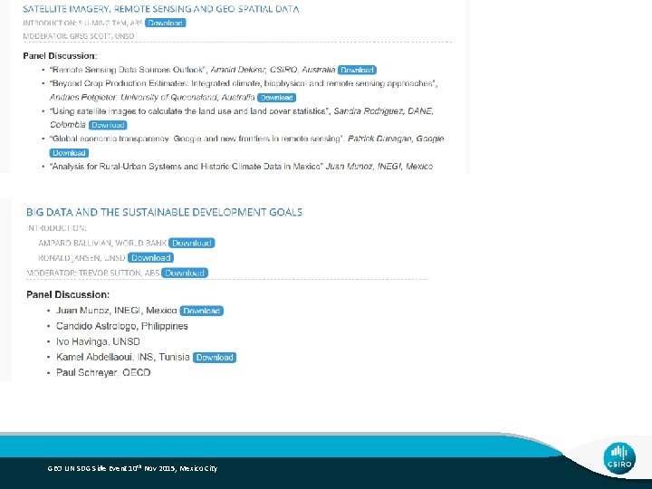 GEO UN SDG Side Event 10 th Nov 2015, Mexico City 