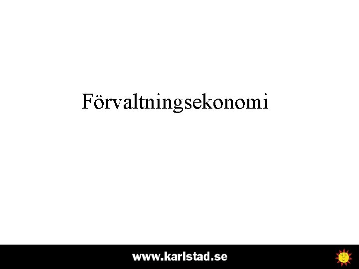 Förvaltningsekonomi 