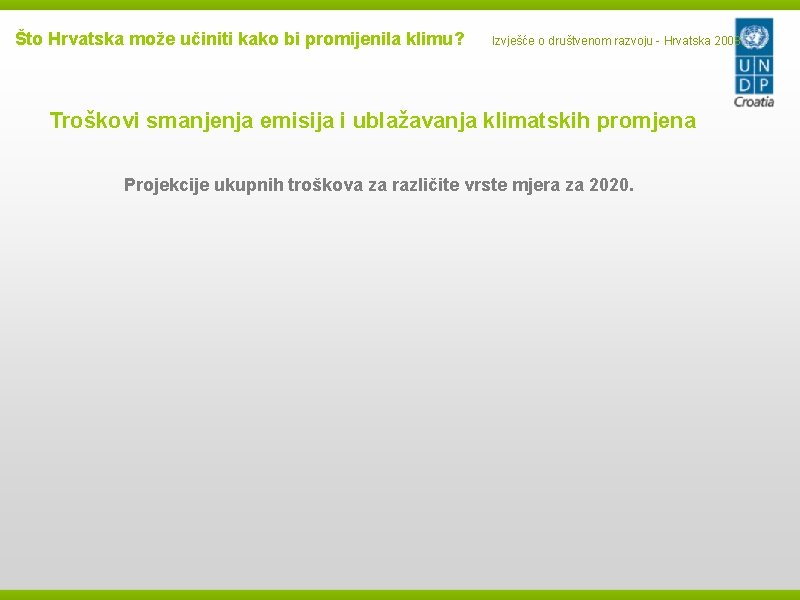 Što Hrvatska može učiniti kako bi promijenila klimu? Izvješće o društvenom razvoju - Hrvatska