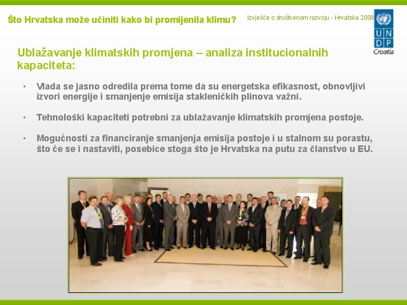 Što Hrvatska može učiniti kako bi promijenila klimu? Izvješće o društvenom razvoju - Hrvatska