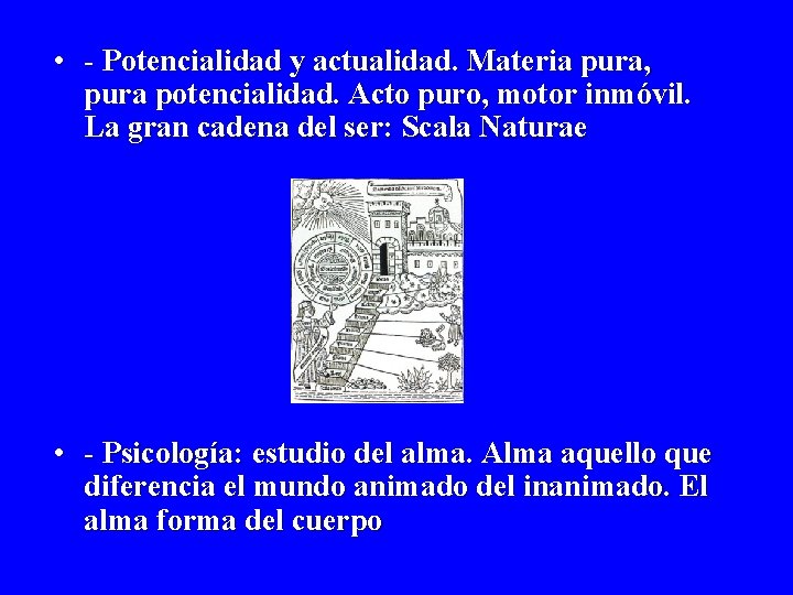 • - Potencialidad y actualidad. Materia pura, pura potencialidad. Acto puro, motor inmóvil. • - Potencialidad y actualidad. Materia pura, pura potencialidad. Acto puro, motor inmóvil.