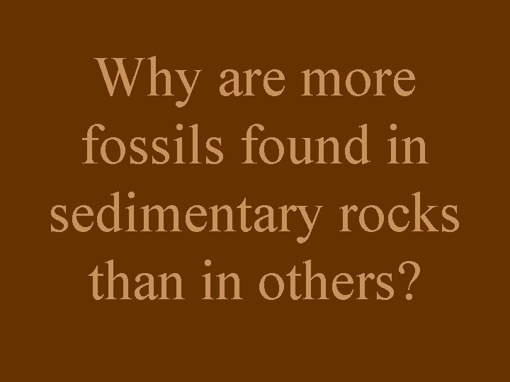 Why are more fossils found in sedimentary rocks than in others? 