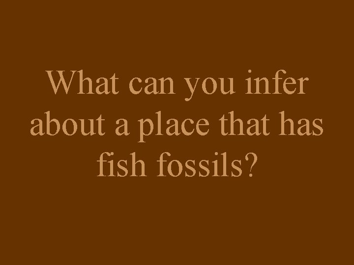 What can you infer about a place that has fish fossils? 