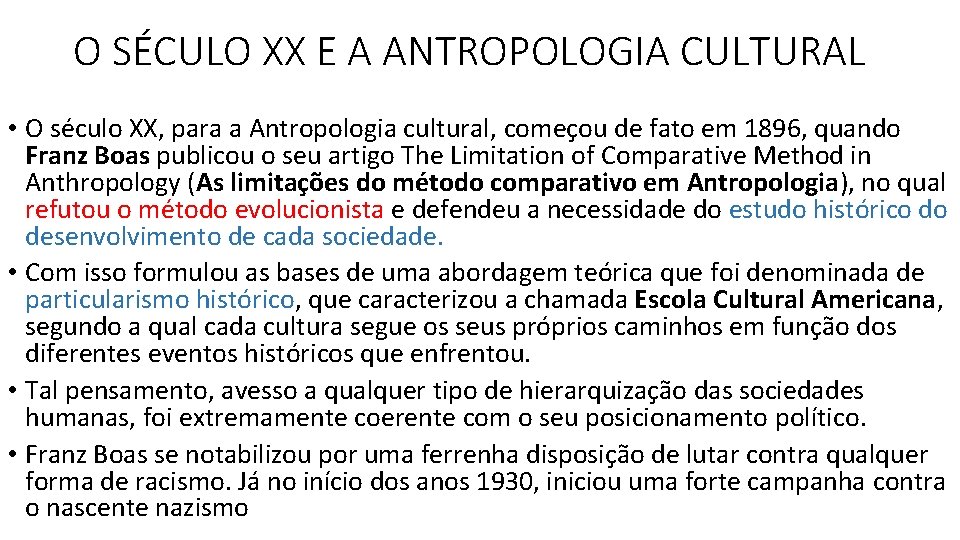 Escolas antropolgicas e teorias da cultura 4 aula