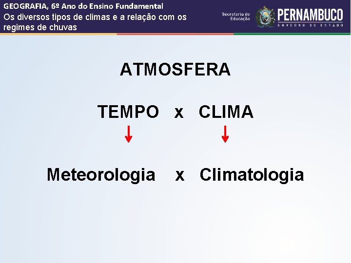 GEOGRAFIA, 6º Ano do Ensino Fundamental Os diversos tipos de climas e a relação