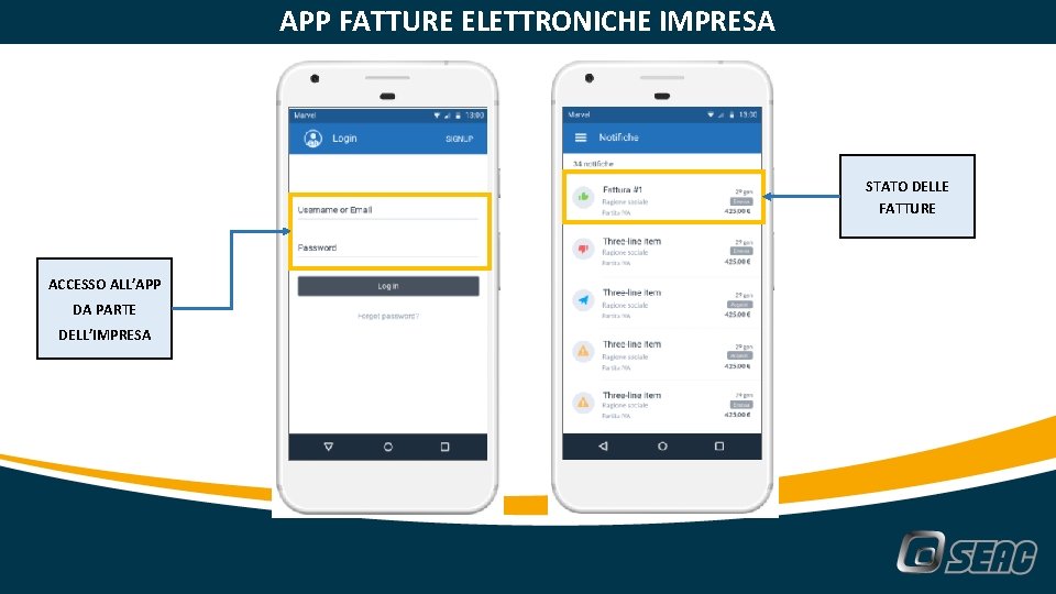 APP FATTURE ELETTRONICHE IMPRESA STATO DELLE FATTURE ACCESSO ALL’APP DA PARTE DELL’IMPRESA 