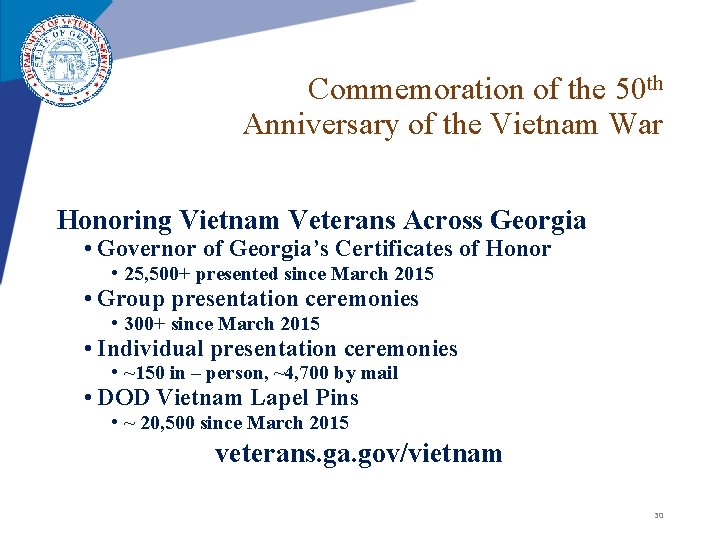 Commemoration of the 50 th Anniversary of the Vietnam War Honoring Vietnam Veterans Across Commemoration of the 50 th Anniversary of the Vietnam War Honoring Vietnam Veterans Across