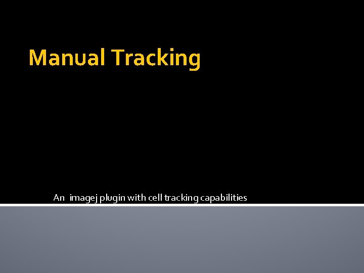 Manual Tracking An imagej plugin with cell tracking capabilities 