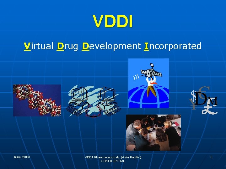 VDDI Virtual Drug Development Incorporated June 2003 VDDI Pharmaceuticals (Asia Pacific) CONFIDENTIAL 3 