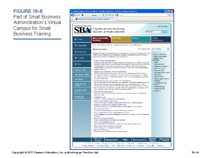 FIGURE 18– 5 Part of Small Business Administration’s Virtual Campus for Small Business Training