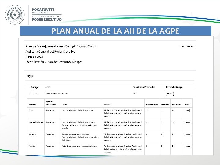 PLAN ANUAL DE LA AII DE LA AGPE 