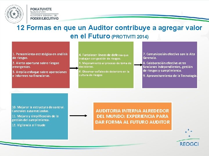 12 Formas en que un Auditor contribuye a agregar valor en el Futuro (PROTIVITI