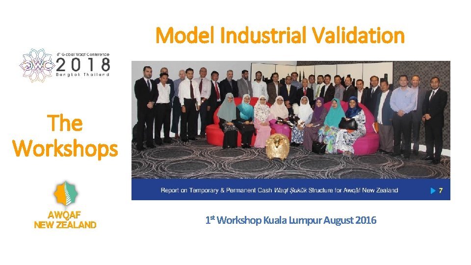 Model Industrial Validation The Workshops 1 st Workshop Kuala Lumpur August 2016 