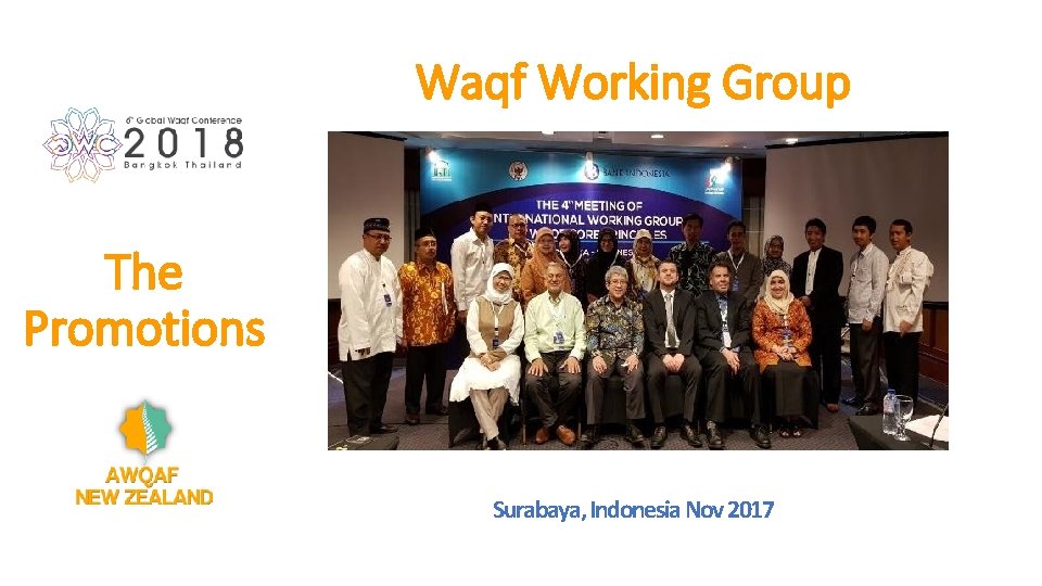 Waqf Working Group The Promotions Surabaya, Indonesia Nov 2017 