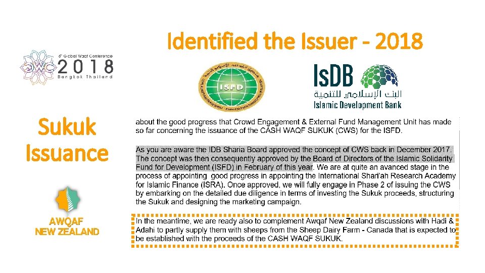 Identified the Issuer - 2018 Sukuk Issuance 