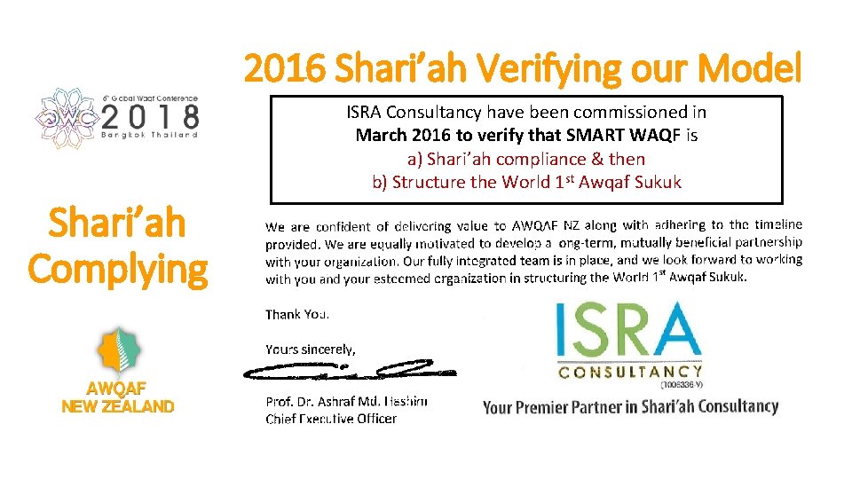 2016 Shari’ah Verifying our Model ISRA Consultancy have been commissioned in March 2016 to