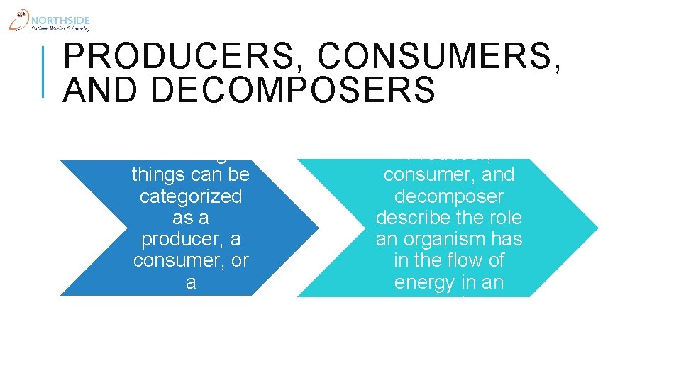 PRODUCERS, CONSUMERS, AND DECOMPOSERS All living things can be categorized as a producer, a