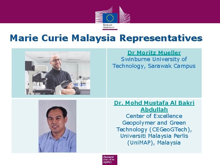 Marie Curie Malaysia Representatives Dr Moritz Mueller Swinburne University of Technology, Sarawak Campus Dr.