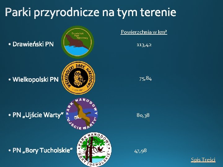 Powierzchnia w km² 113, 42 75, 84 80, 38 47, 98 Spis Treści 